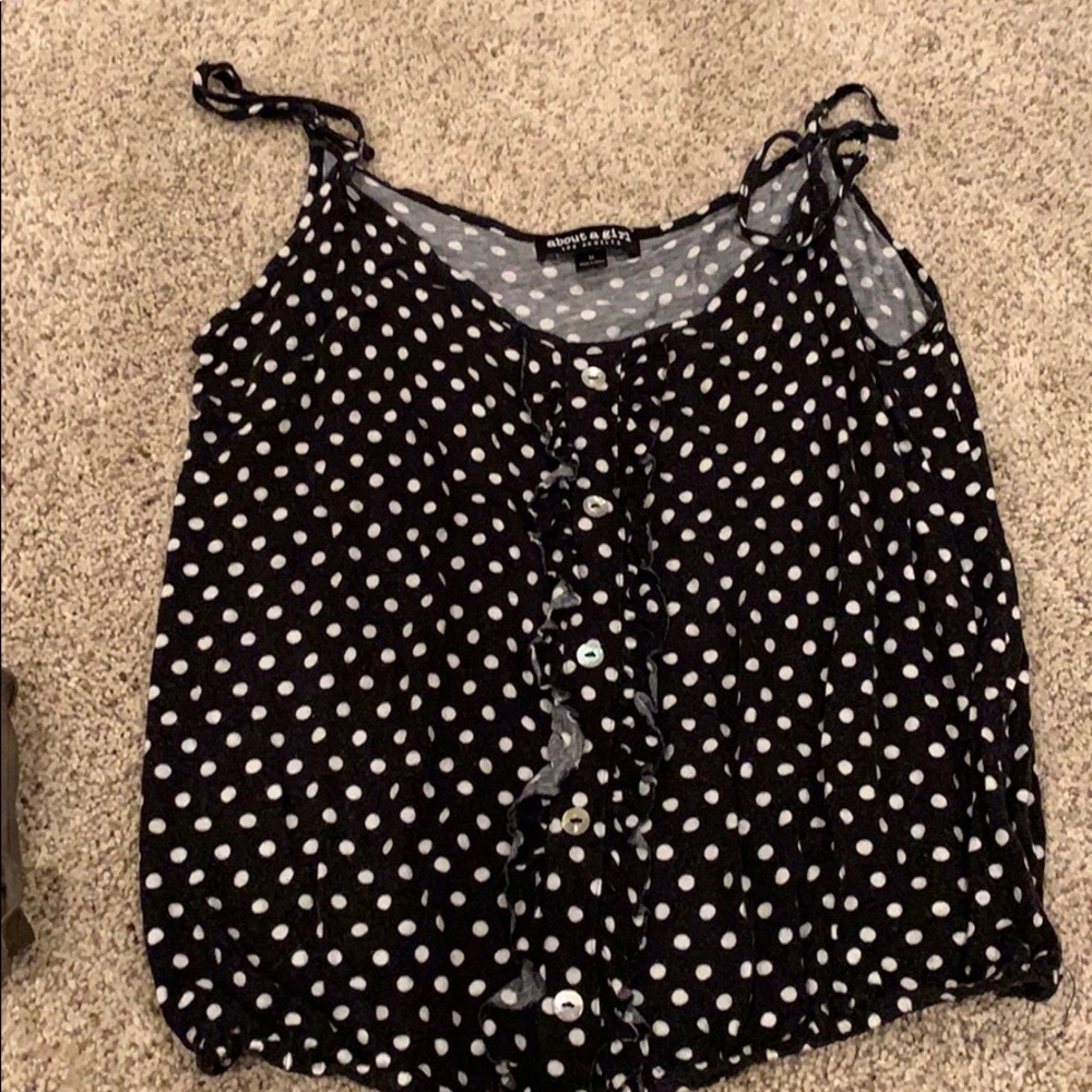 Polka dot crop tank top